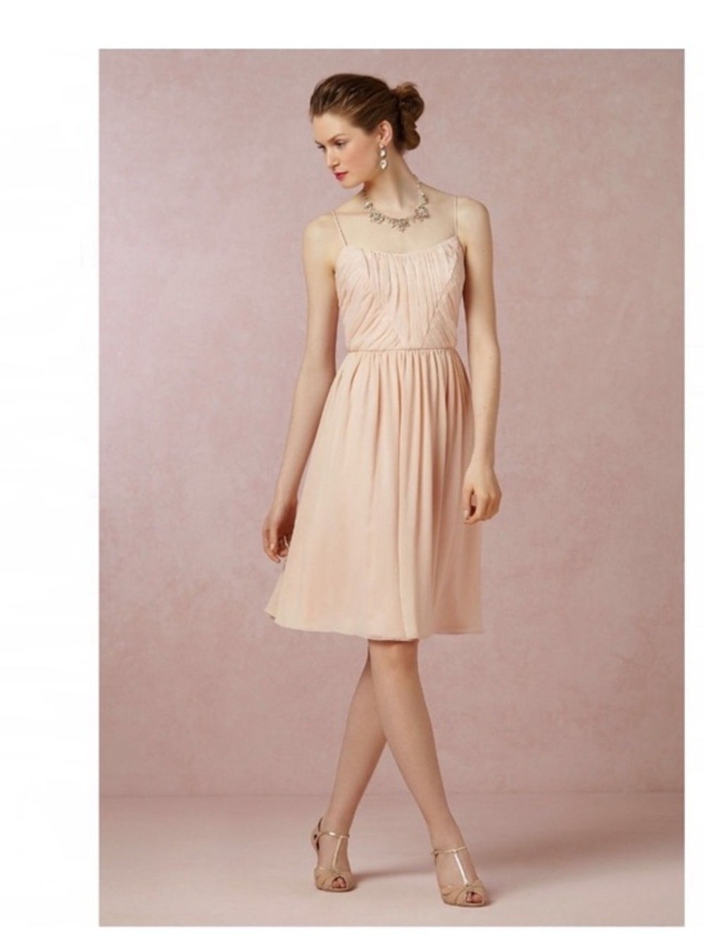 Anthropologie BHLDN Hitherto Giselle Blush Pink Dress Size 2